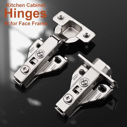 Probrico 18 Pairs Soft Closing Cabinet Hinges - Full Overlay Concealed Face Frame Corner for Kitchen Cabinets - size: 18 Pairs