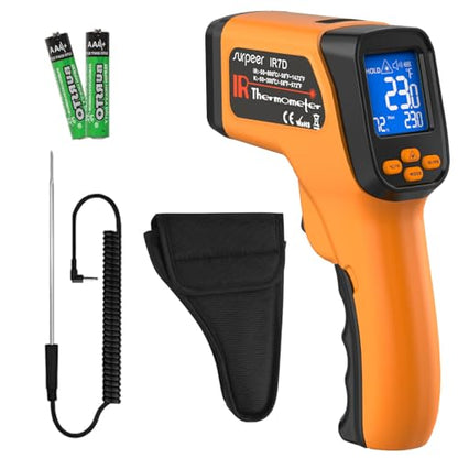 Infrared Thermometer Temperature Gun 1472°F, 12:1 Laser IR - color: -58°F to 1472°F