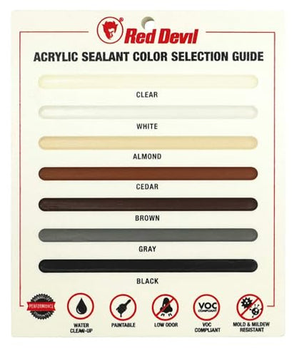 Red Devil 0846 Window & Door Silicone Acrylic Caulk, White, 100% Waterproof, Paintable, 10.1 oz, Pack of 1, Made in USA - color: White, style: Pack of 1