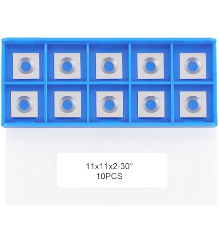 11mm Square Straight Carbide Inserts for woodturning, 11×11×2.0mm Replacement Cutter for Woodworking Fits Spiral Helical Planer Cutter Head or lathe Turning Tipped, 10pcs
