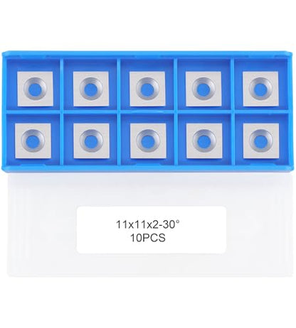 11mm Square Straight Carbide Inserts for woodturning, 11×11×2.0mm Replacement Cutter for Woodworking Fits Spiral Helical Planer Cutter Head or lathe Turning Tipped, 10pcs