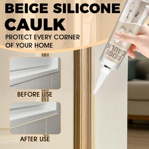 JAOJAO Beige Caulk, Waterproof, Cracking Proof, Long-Lasting Seal, 100ml - color: Beige