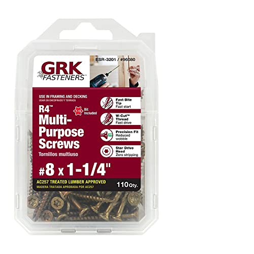 GRK Fasteners 96080 R4#8 x 1-1/4" Screws 110CT