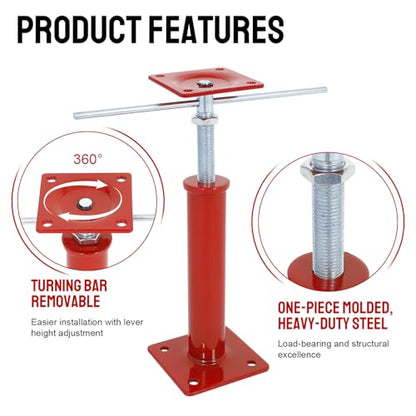 4 Pack Adjustment House Jacks for Leveling Crawlspace, Red - color: Red, size: 11"-16"