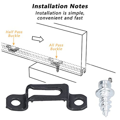 60 Set 2in 1 Furniture Concealed Connector Slide Buckle Fastener Furniture Connecting Fastener for Cabinet Wardrobe Combination Accessories(Half Pass)