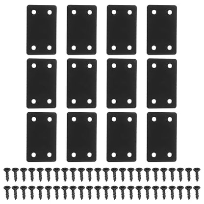 uxcell Flat Straight Brace Bracket Iron Shelf Support 2.36"x1.5" 12Pcs - color: Black, size: 2.36"x1.5"