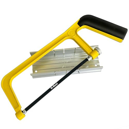 Hanpex 6 in. Mini Hacksaw & mitre Block Set - 150mm Extra Fine Cut Hack Saw with Bi-Metal Blade - style: Mini Hacksaw Set