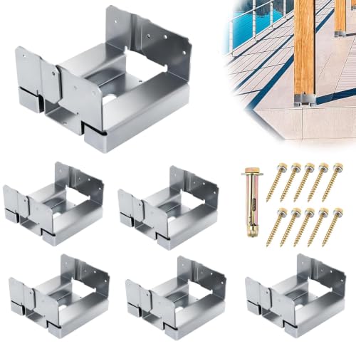 Hedday 6x6 Post Base for Concrete Heavy Duty Galvanized Post Anchor Base - style: With Accessories