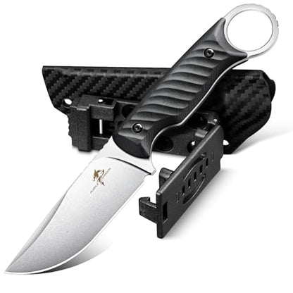 Purple Dragon Fixed Blade Knife with Kydex Sheath -Survival Knife Black - color: Black