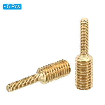 PATIKIL M4x16mm to M8x16mm Double End Threaded Stud Screw Bolt, 5 Pack Brass Rod Bolts Thread Reducer Adapter for Furniture Fastener, Hardware Connector - size: M4x16mm to M8x16mm