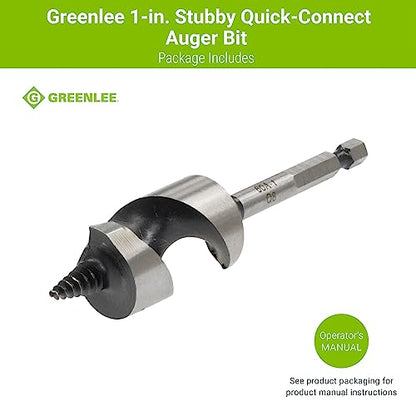 Greenlee 60A-1 BIT,AUGER QUICK CHANGE (1A) - size: 1-Inch Stubby Augur Wood Bit