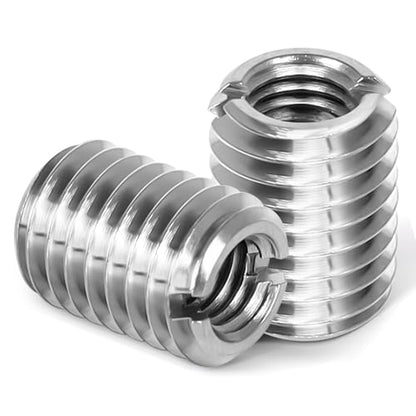 M6-1.0 Female to M8-1.25 Male Threaded Insert Reducing Nut 6mm, Insert Nut Screw Reducer Conversion, Stainless Steel, 10 PCS - size: M6 x M8 x 6mm