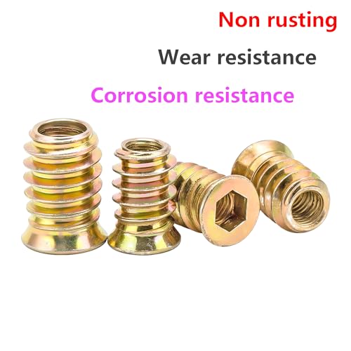 Qrity 20 Pcs Threaded Insert, Hex Drive Threaded Inserts for Wood, Furniture Nuts, Hex Socket Drive M8x13mm, Wood Inserts - size: M8 x 13