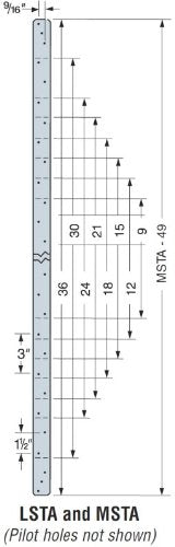 150 Pack Simpson Strong Tie LSTA24 1-1/4" x 24" Light Strap Tie