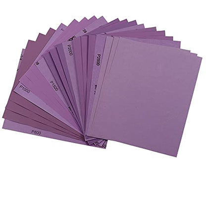 Sandpaper Assortment, Wet Dry Fine Sand Paper Sheets 9 x 11 Inch - style: Variety Grit 800-2500