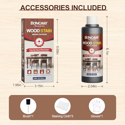 Boncart 8.45 FL.OZ Water-Based Wood Stain (Walnut) - color: Walnut