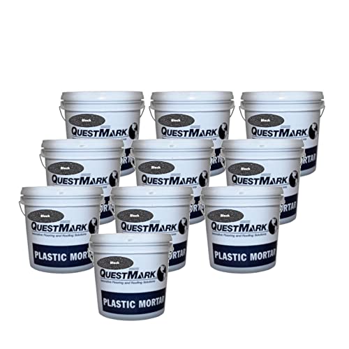 QuestMark 2110 High Traffic Epoxy Concrete Floor Patch and Resurfacer - 1/4 Pallet (10 x 2 Gallon Unit), Black - High Impact and Abrasion Resistant Repair - color: Black, size: 2 Gallon (Bulk of 10)