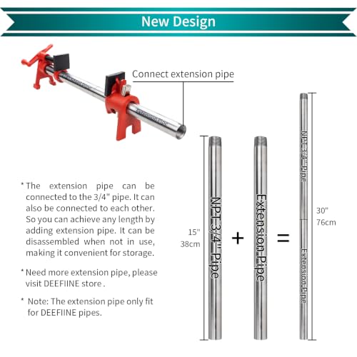 2-Pack 24 Inch Pipe Style Bar Clamps for Woodworking Gluing