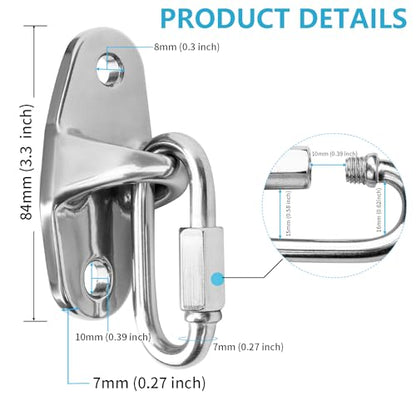 2-Pack Stainless Steel Heavy Duty Swing Hanger, Eye Hooks with Brackets Wooden and Concrete Bolts 2000 lb Capacity Playground Porch Yoga Seat Trapeze SwingSets Indoor Outdoor - size: 2 Pack