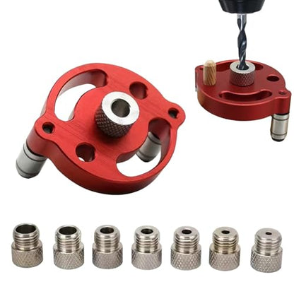 Self Centering Dowel Jig Drill Guide, Vertical Hole Locator - color: Red