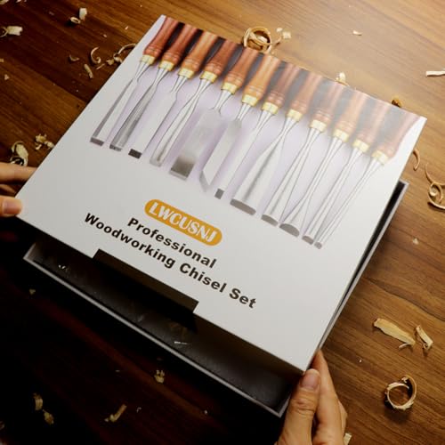 12-Piece Wood Carving Chisel Set - CR-V 60 Steel Multi-Shape Edge Gouges Carving tool for Woodworking Beginners and Professionals with Storage Case