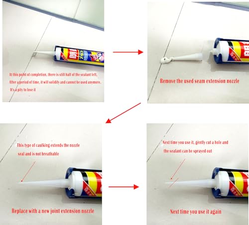 16 Pcs caulking nozzles caulking nozzle with closed tip