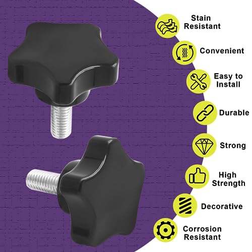 M8 x 25mm Thread Star Knobs, 2 Pieces - size: M8 x 25mm, style: Star Handle