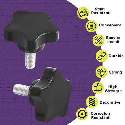 M8 x 25mm Thread Star Knobs, 2 Pieces - size: M8 x 25mm, style: Star Handle
