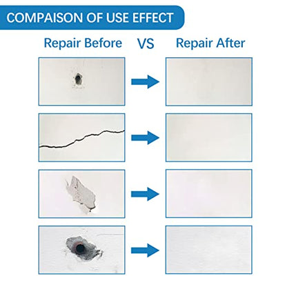 HOMMEE 19Pcs Drywall Patch Repair Kit, 4/6/8/10 inch Aluminum Plate Self-Adhesive Fiberglass Mend Wall Holes