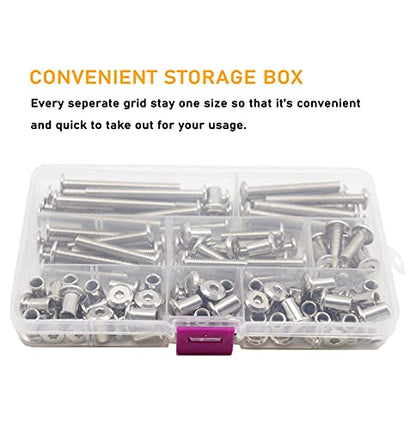 50-Pack Rivet Hex Socket Head Cap Countersunk Bolt and Barrel Nut, M6x20mm/ M6x30mm/ M6x40mm/ M6x50mm/ M6x60mm Bolt - size: M6x20mm/30mm/40mm/50mm/60mm 100pcs