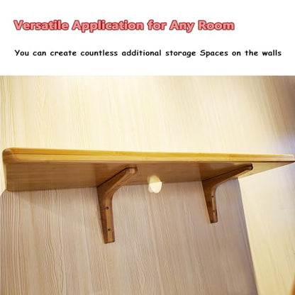 2-Pack Solid Wood Triangle Shelf Bracket 4.9x5.7in L-Shape Corbel - size: 4.9*5.7"