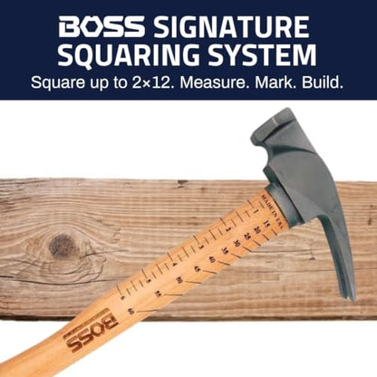 Boss Hammer 12 oz Ti64 Titanium Hammer, Tennessee Hickory Handle - size: 12 oz., style: Milled Face