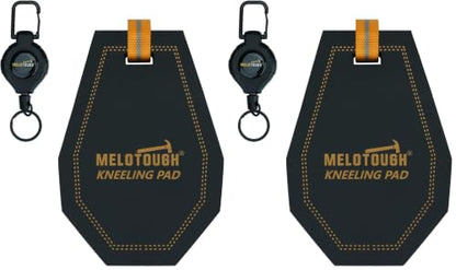 MELOTOUGH Mini Kneeling Pads with Badge Reel for Work, 1" Thick Soft NBR Foam Kneeling Pad for Mechanics, Construction, Electricians, Plumbers - Portable & Comfortable (Black) (Pack of 2) - size: One Size (Pack of 2)