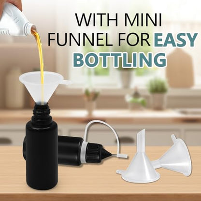 HARSKIYER 15ml Precision Tip Bottles, 10 Pcs Black 2 Funnels - size: 15ml