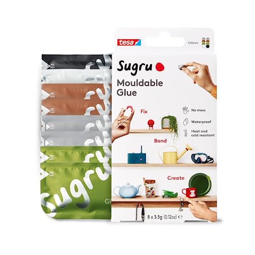 Sugru Silicone Super Glue - Waterproof All-Purpose Wall Putty + Moldable Glue for Crafting + DIY Home Improvement - Removable + Kid-Safe - Indoor/Outdoor Use - 8 Pack - Natural Colors (3.5g/ea) - color: Natural Colors
