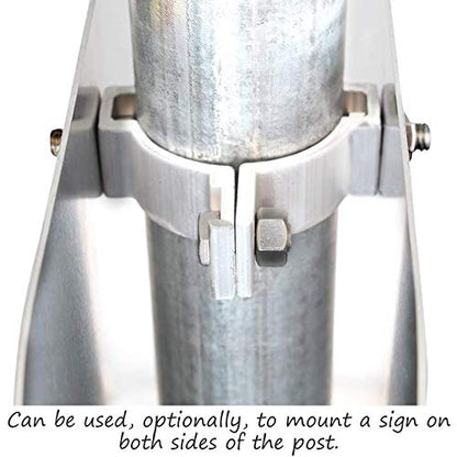 SmartSign Pair of Sign Brackets and Hardware for Tubular 2-3/8” od Posts|