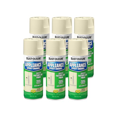 Rust-Oleum Appliance Epoxy Biscuit Spray Paint - color: Biscuit, size: 12 Ounce (Pack of 6)