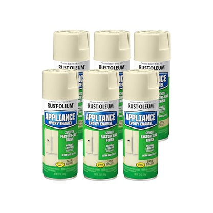 Rust-Oleum Appliance Epoxy Biscuit Spray Paint - color: Biscuit, size: 12 Ounce (Pack of 6)
