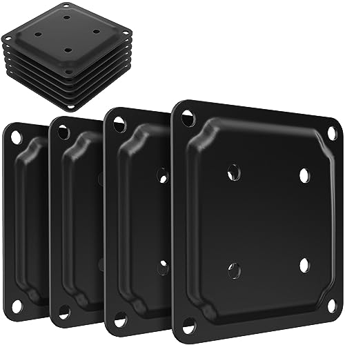 ForoGore 4" x 4" Wood Post Plate Connector, Powder-Coated Decking Post Base - size: 8 PCS