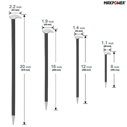 MAXPOWER 4 PCS Rolling Head Pry Bar Set 6 Inch 12 Inch 16 Inch 20 Inch - size: 6" 12" 16" 20"
