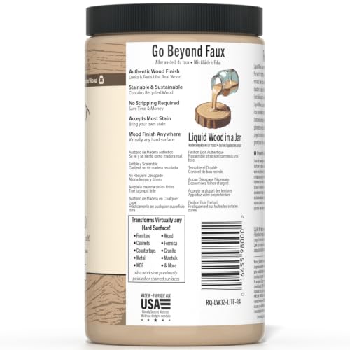 Retique It Liquid Wood - Real Wood Coating (32oz / Light) - color: 1 Light Wood, size: 32 Fl Oz (Pack of 1)