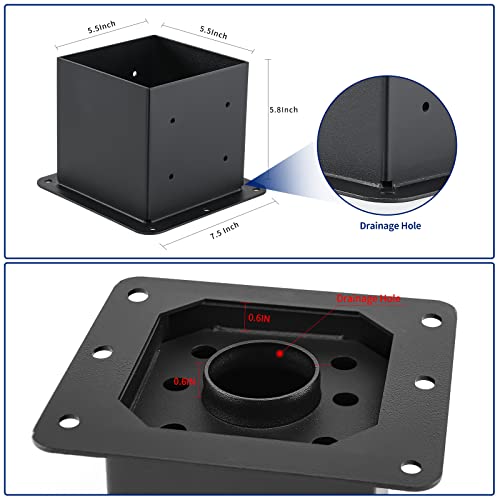 8 Pcs 6"x 6" Post Base Fit (Inner Size 5.6x5.6) Post - size: 8 Pcs, style: 6“x 6"