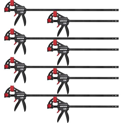 8-Pack 12" and 6" Bar Clamps for Woodworking Set - size: 12'' & 6''