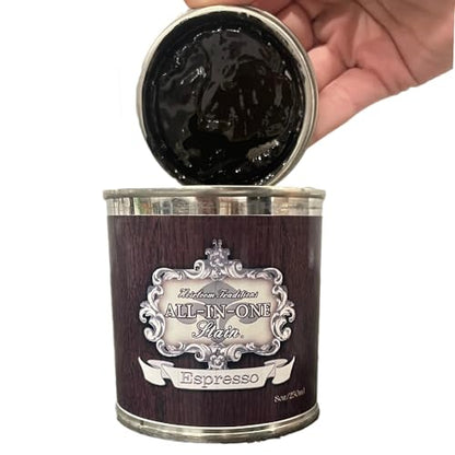 All-in-ONE Gel Stain - Espresso (deep Brown) - 16oz - color: Espresso, size: 16 Fl Oz