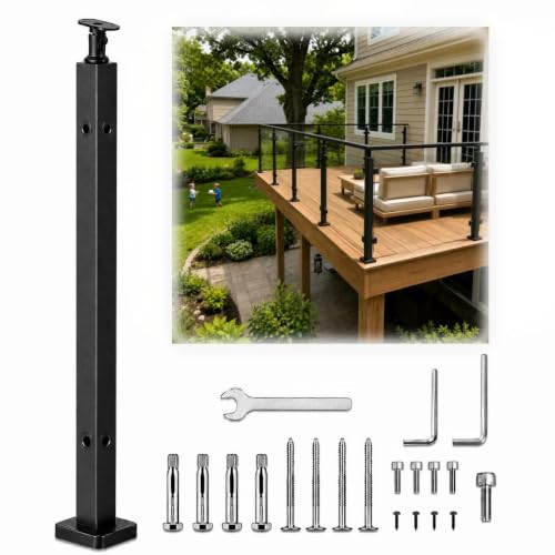 42-Inch Glass Railing Corner Post, 40mm, Black (LIUCHONGYANG99) - size: 40MM*40MM, style: BLACK-Corner Post