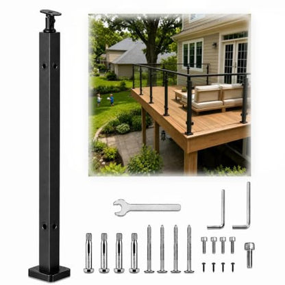 42-Inch Glass Railing Corner Post, 40mm, Black (LIUCHONGYANG99) - size: 40MM*40MM, style: BLACK-Corner Post