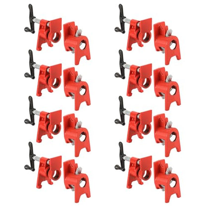 8 Pack 3/4" Wood Gluing Pipe Clamp Set with Unique Foot Design - style: 8pc, 3/4" with foot