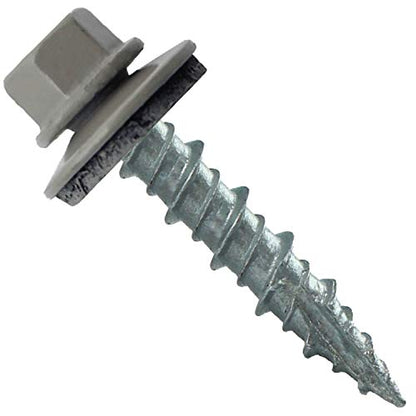 10 x 1 Clay Metal Roofing Screws - Hex Washer Head- Self-Starting/Tapping - EPDM Washer. 1 Bag - 250 Screws - color: CLAY, size: 1"