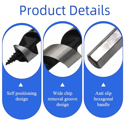 7/8 Inch x 12 Inch Wood Auger Drill Bit for Tree Stump Drilling - size: 7/8 Inch
