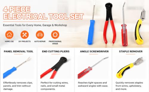 4 Pcs Upholstery Staple Remover Tool Set, Tack Puller Nail Puller Plier - color: 4pcs